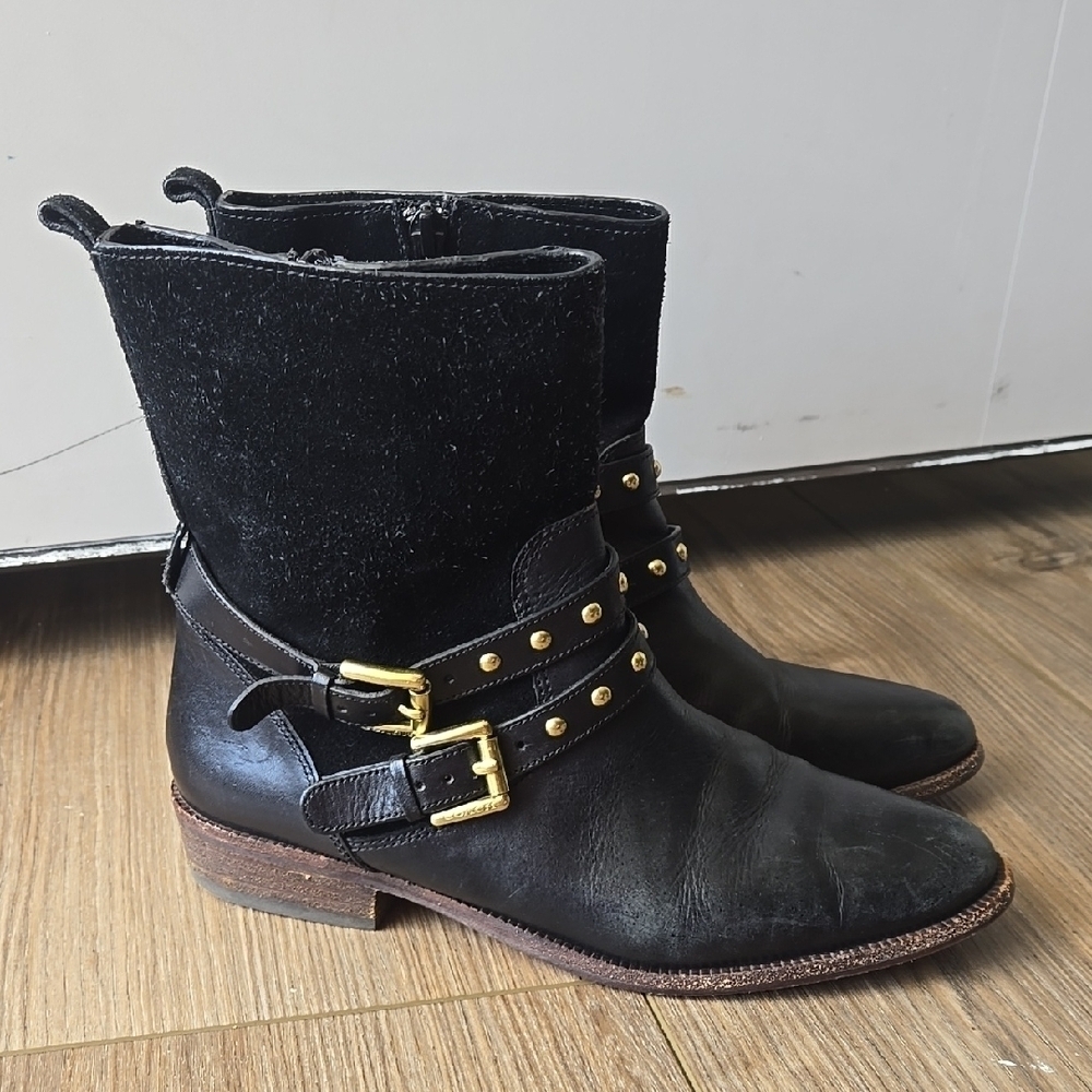 Coach Lilliana Leather and Suede Ankle Boots